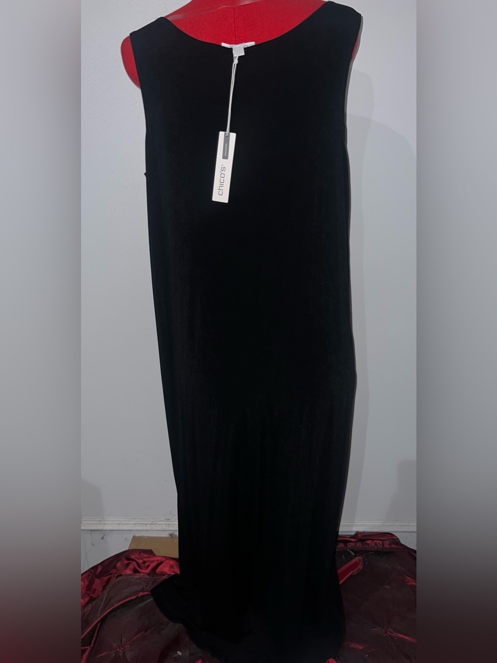 NWT Chico’s Travelers Tank Elegant Black Sleeveless Maxi Dress size 3 (xl) - Picture 5 of 8